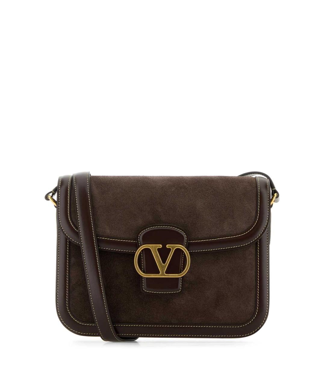 VALENTINO Коричневая замшевая сумка через плечо, фото 1