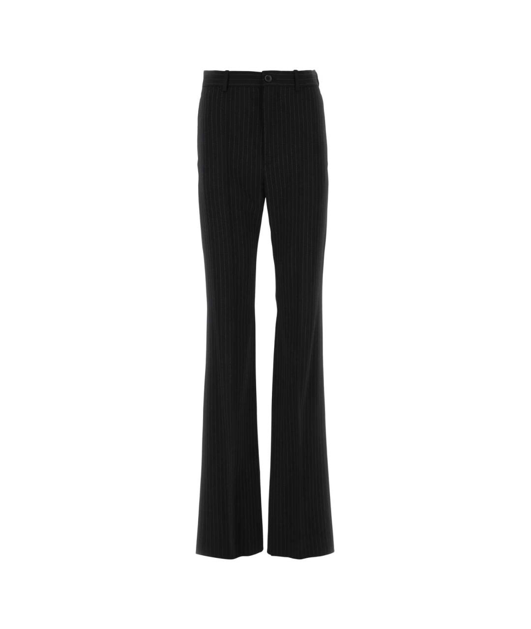 BALENCIAGA Черные шерстяные прямые брюки, фото 1
