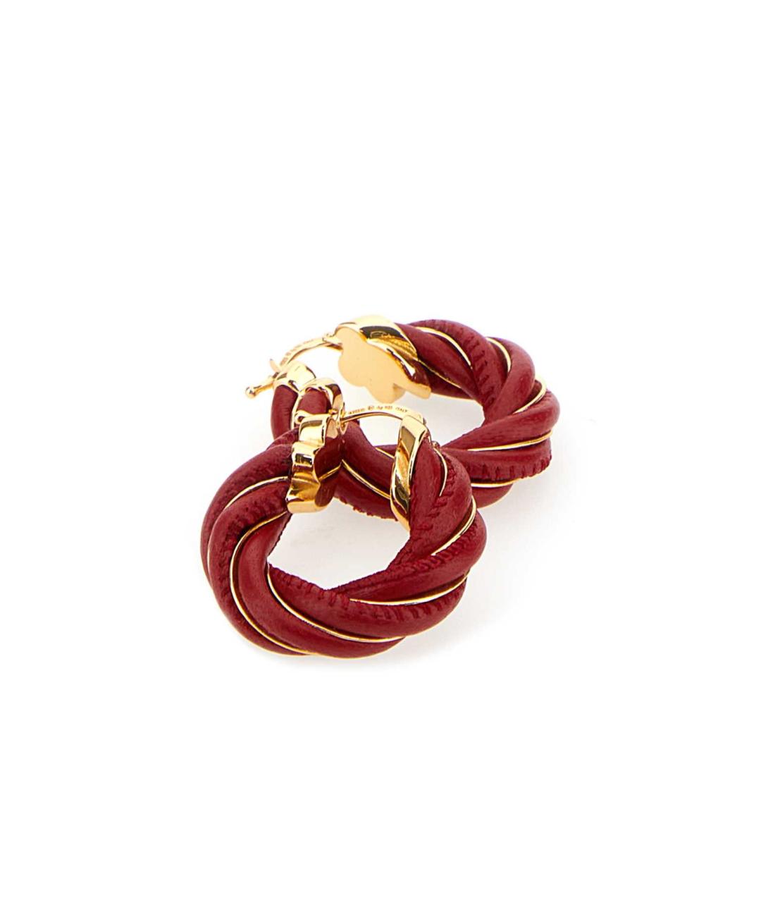 BOTTEGA VENETA Красные кожаные серьги, фото 2