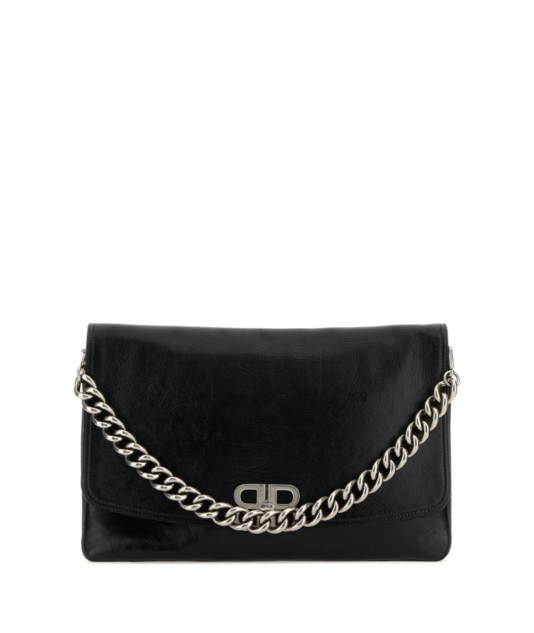 BALENCIAGA Черная кожаная сумка через плечо, фото 1