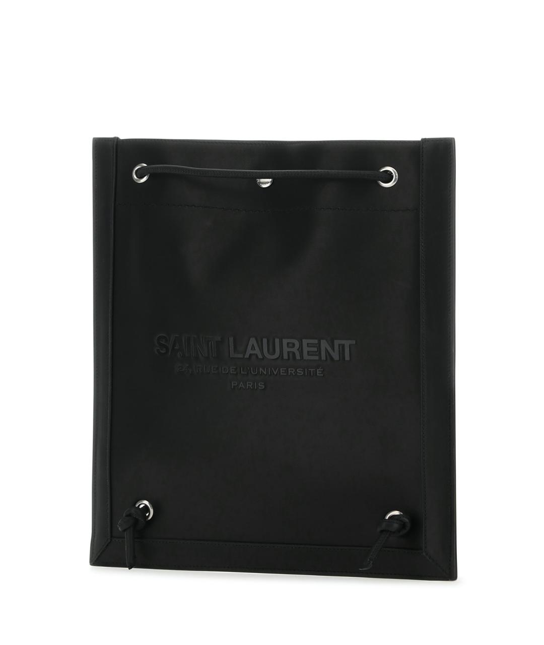 SAINT LAURENT Черная кожаная сумка на плечо, фото 2