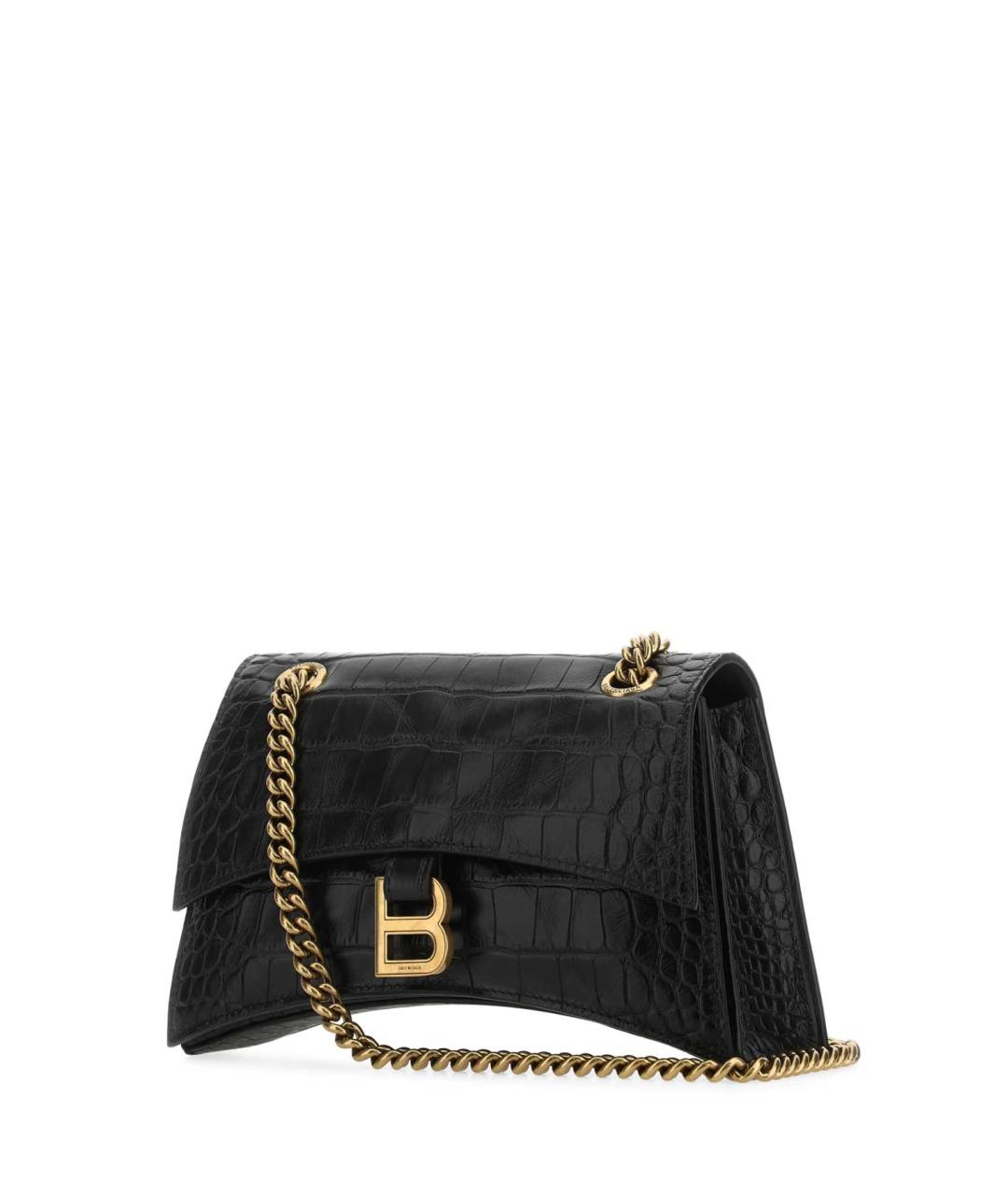 BALENCIAGA Черная кожаная сумка через плечо, фото 2