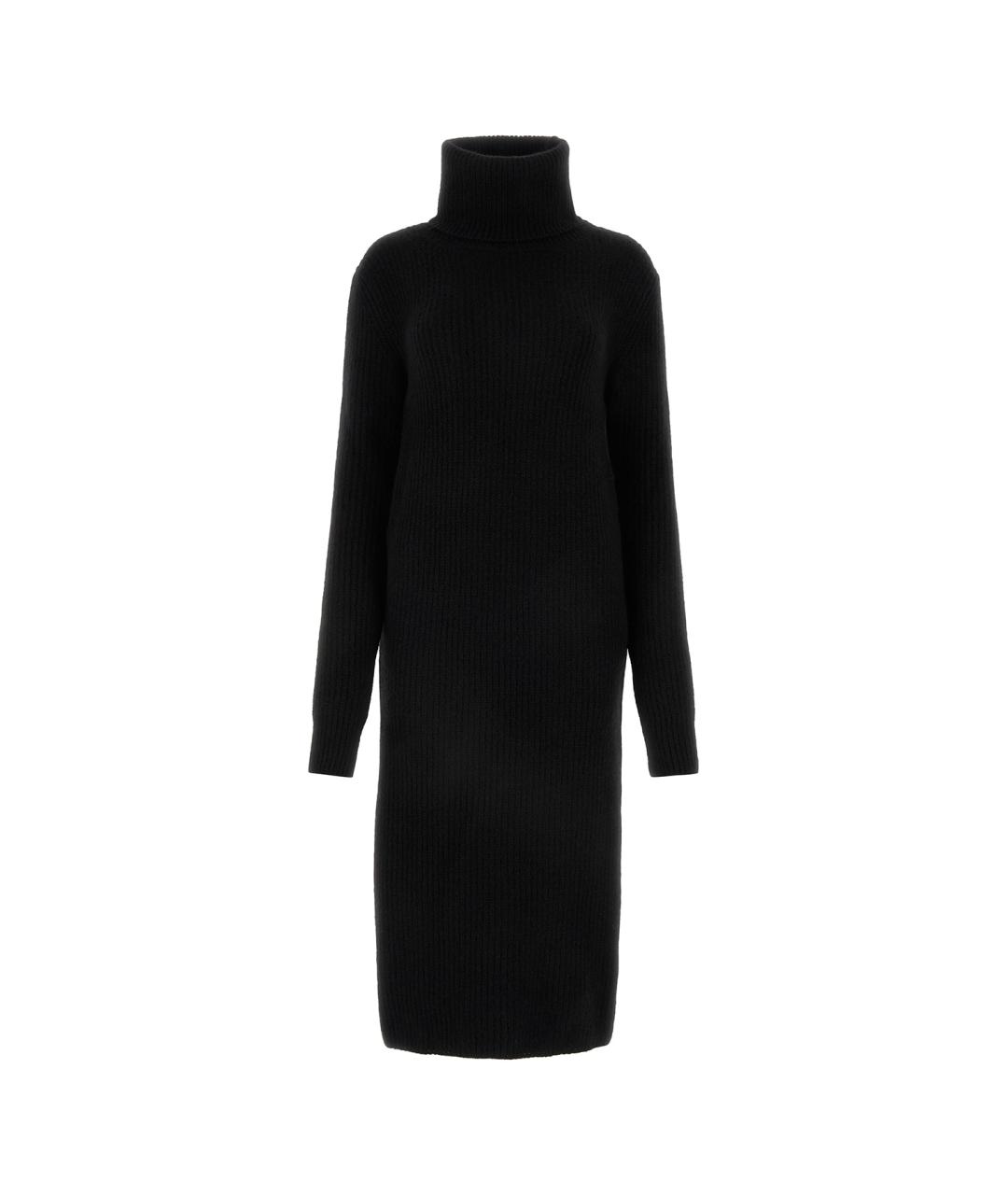 SAINT LAURENT Черное шерстяное повседневное платье, фото 1