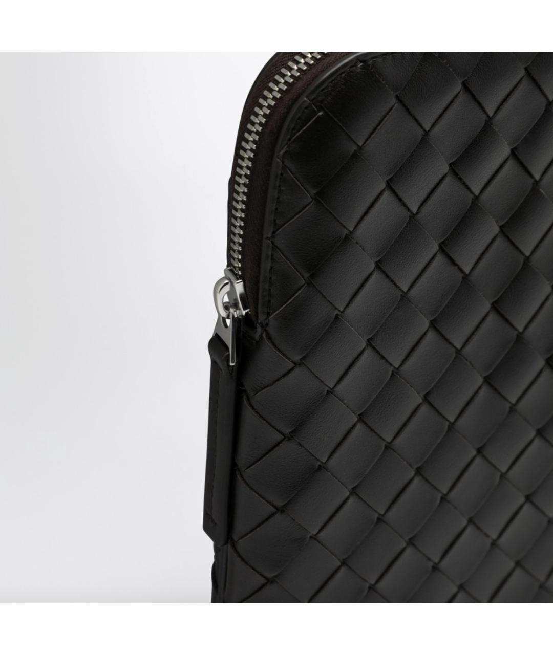 BOTTEGA VENETA Черная кожаная папка для документов, фото 5