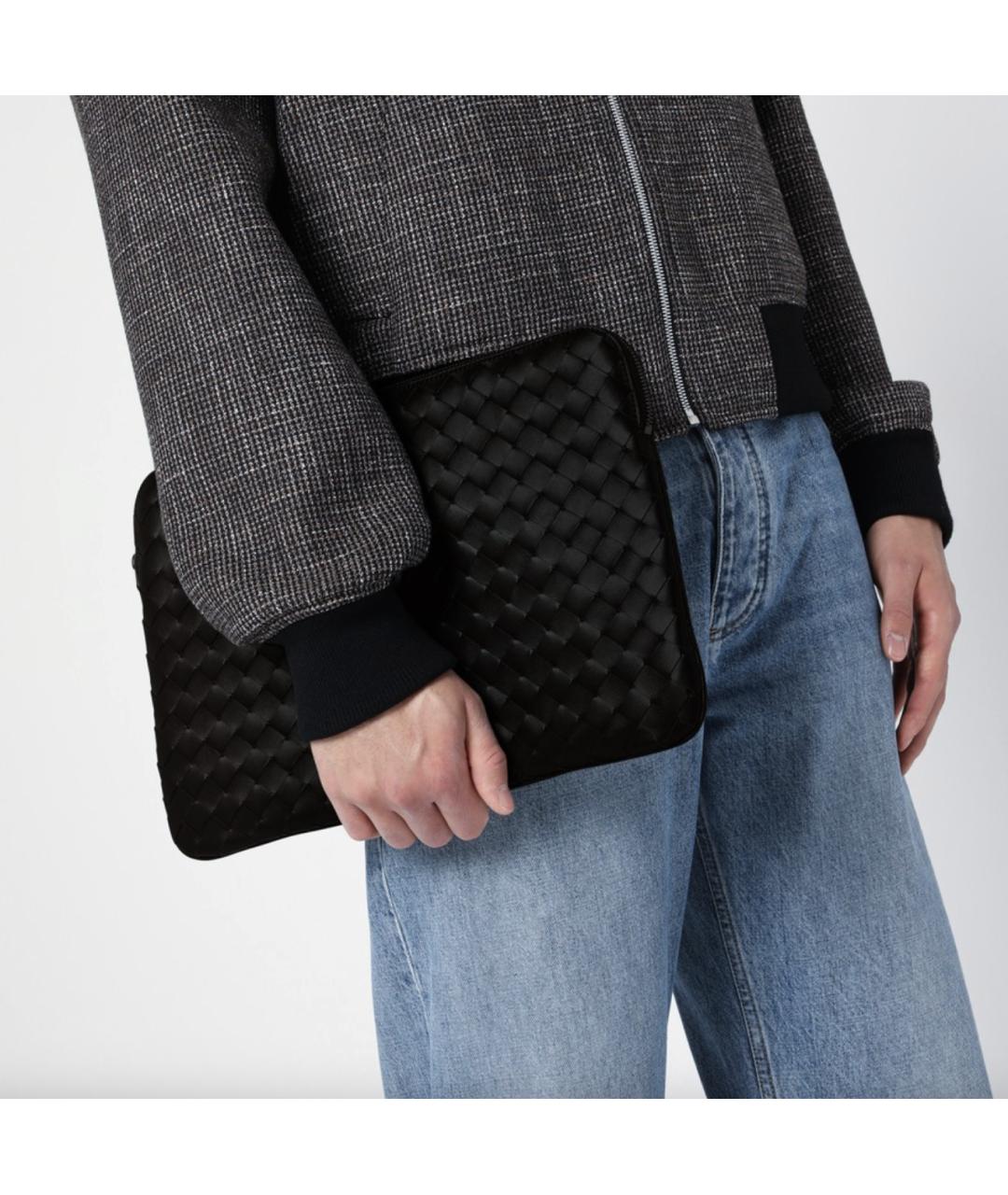 BOTTEGA VENETA Черная кожаная папка для документов, фото 3