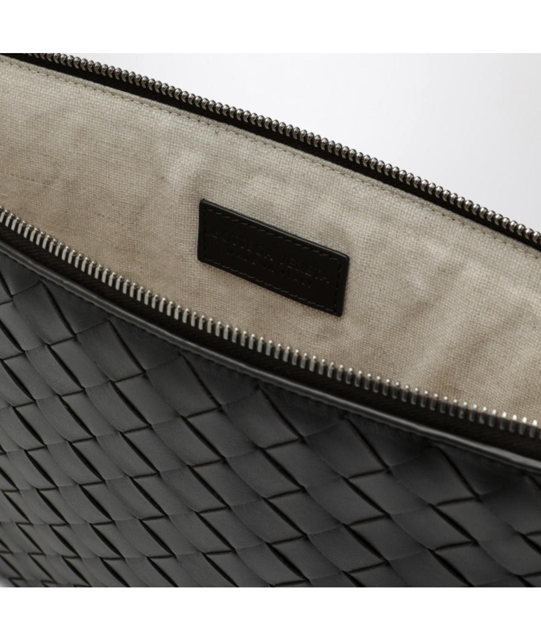 BOTTEGA VENETA Черная кожаная папка для документов, фото 4