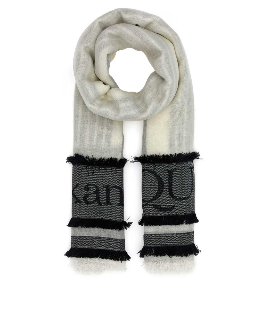 ALEXANDER MCQUEEN Белый шерстяной шарф, фото 3