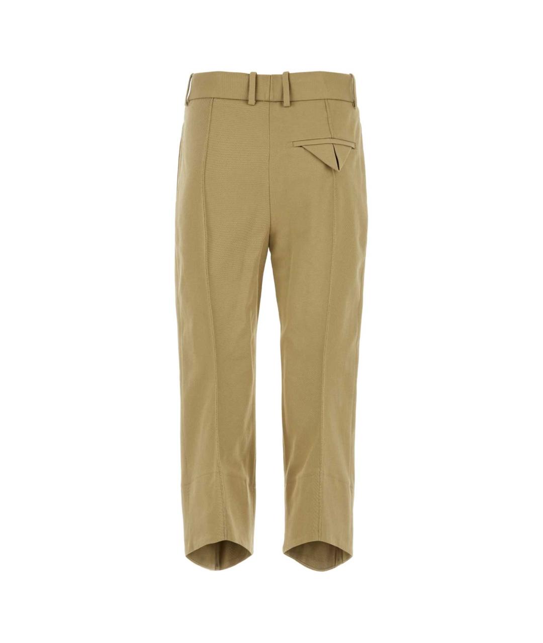 BOTTEGA VENETA Бежевые хлопковые прямые брюки, фото 2