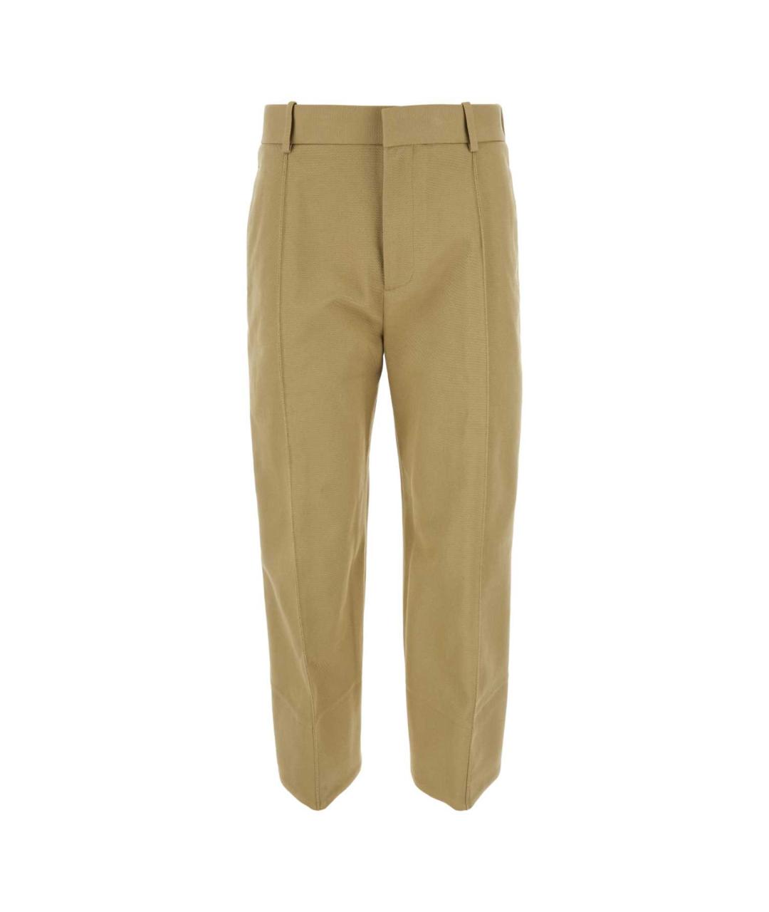BOTTEGA VENETA Бежевые хлопковые прямые брюки, фото 1