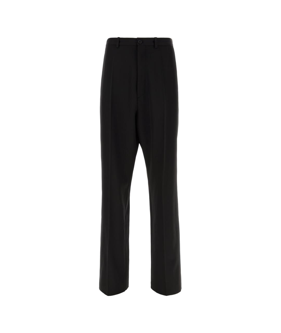 BALENCIAGA Черные хлопковые классические брюки, фото 1