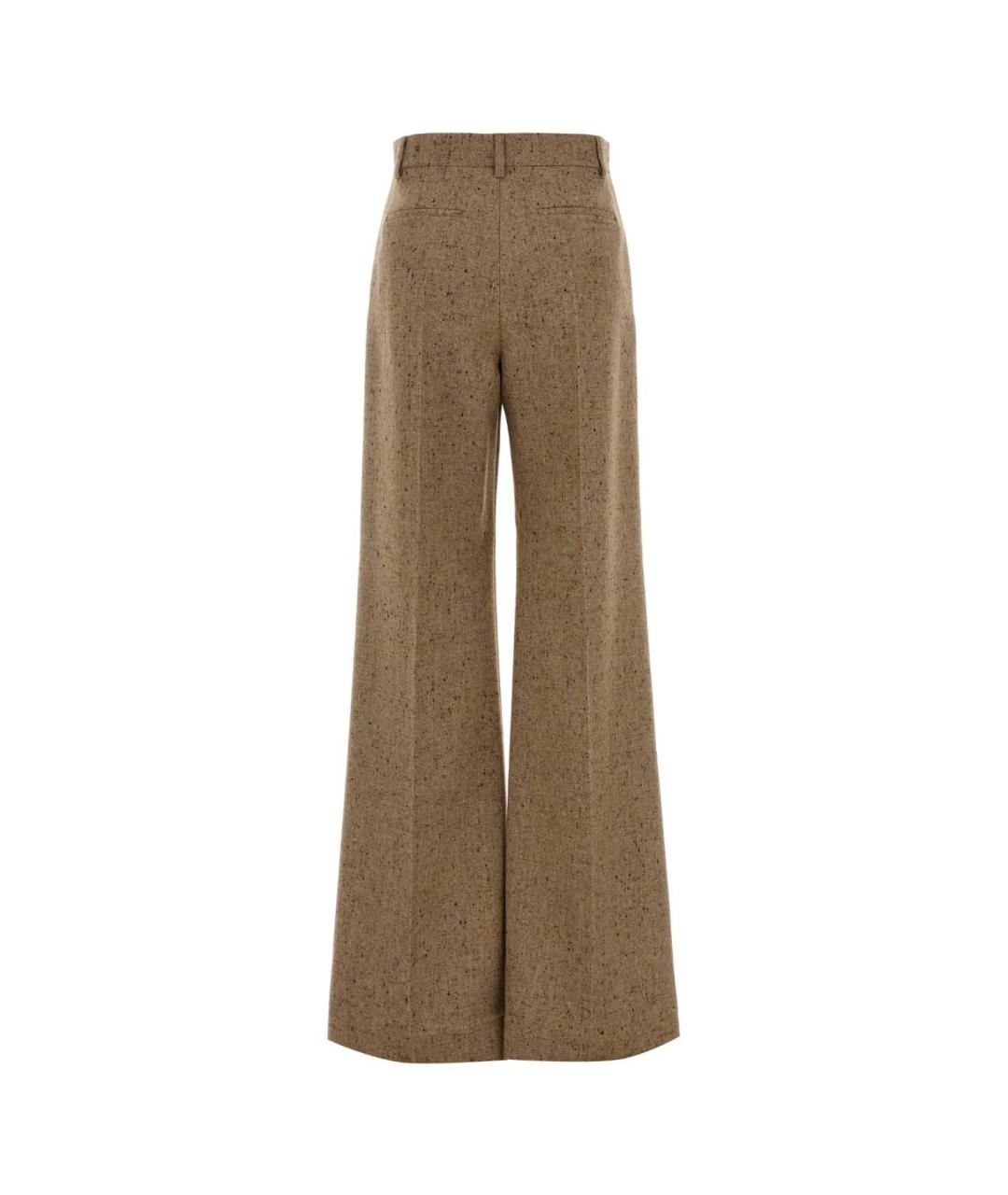 VALENTINO Бежевые шерстяные прямые брюки, фото 2