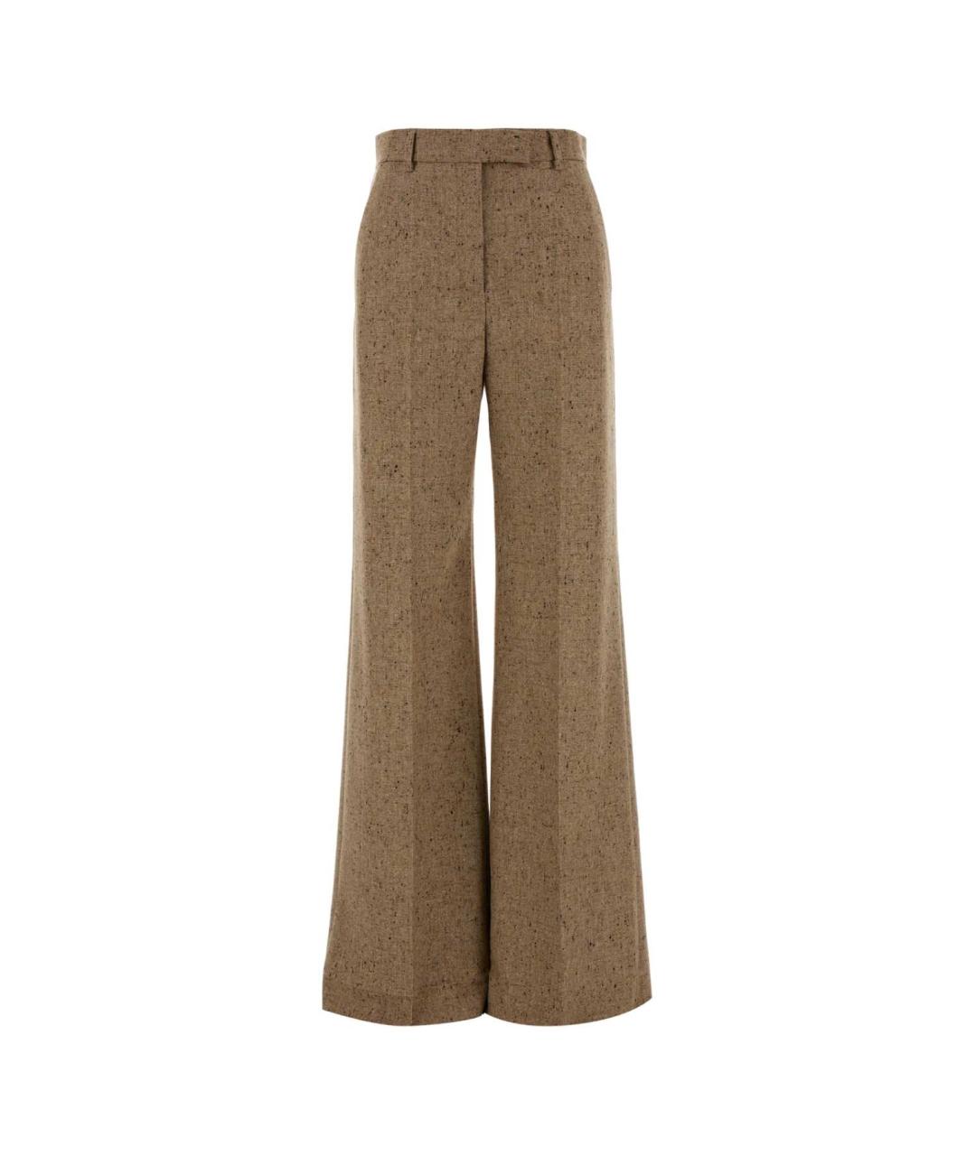 VALENTINO Бежевые шерстяные прямые брюки, фото 1