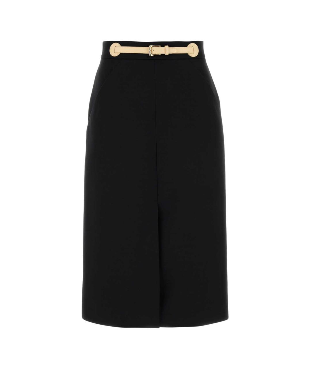 VALENTINO Черная шерстяная юбка миди, фото 1