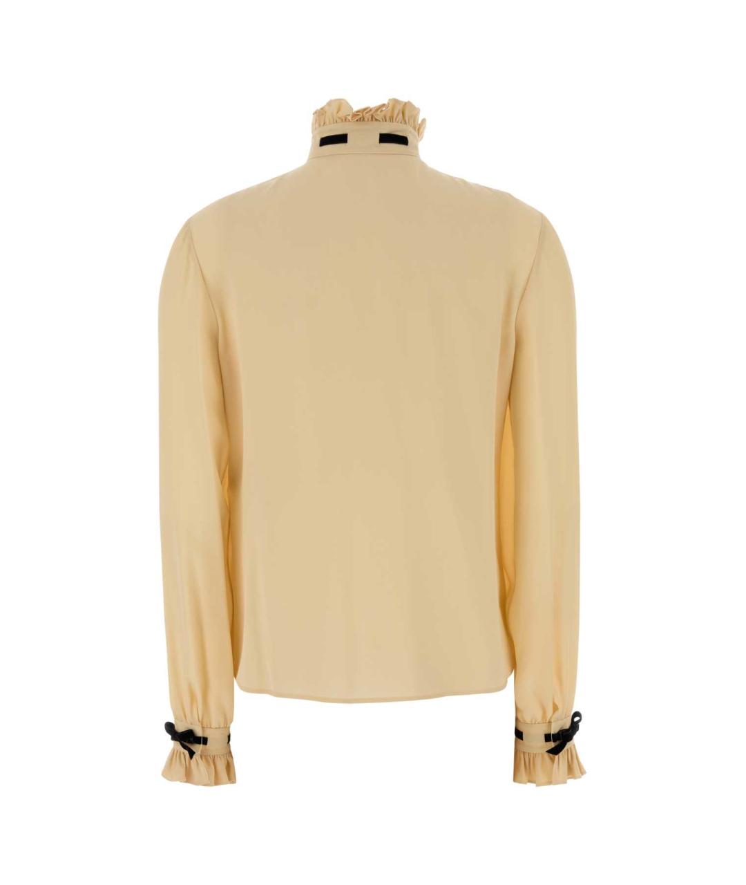 VALENTINO Желтая шелковая рубашка, фото 2