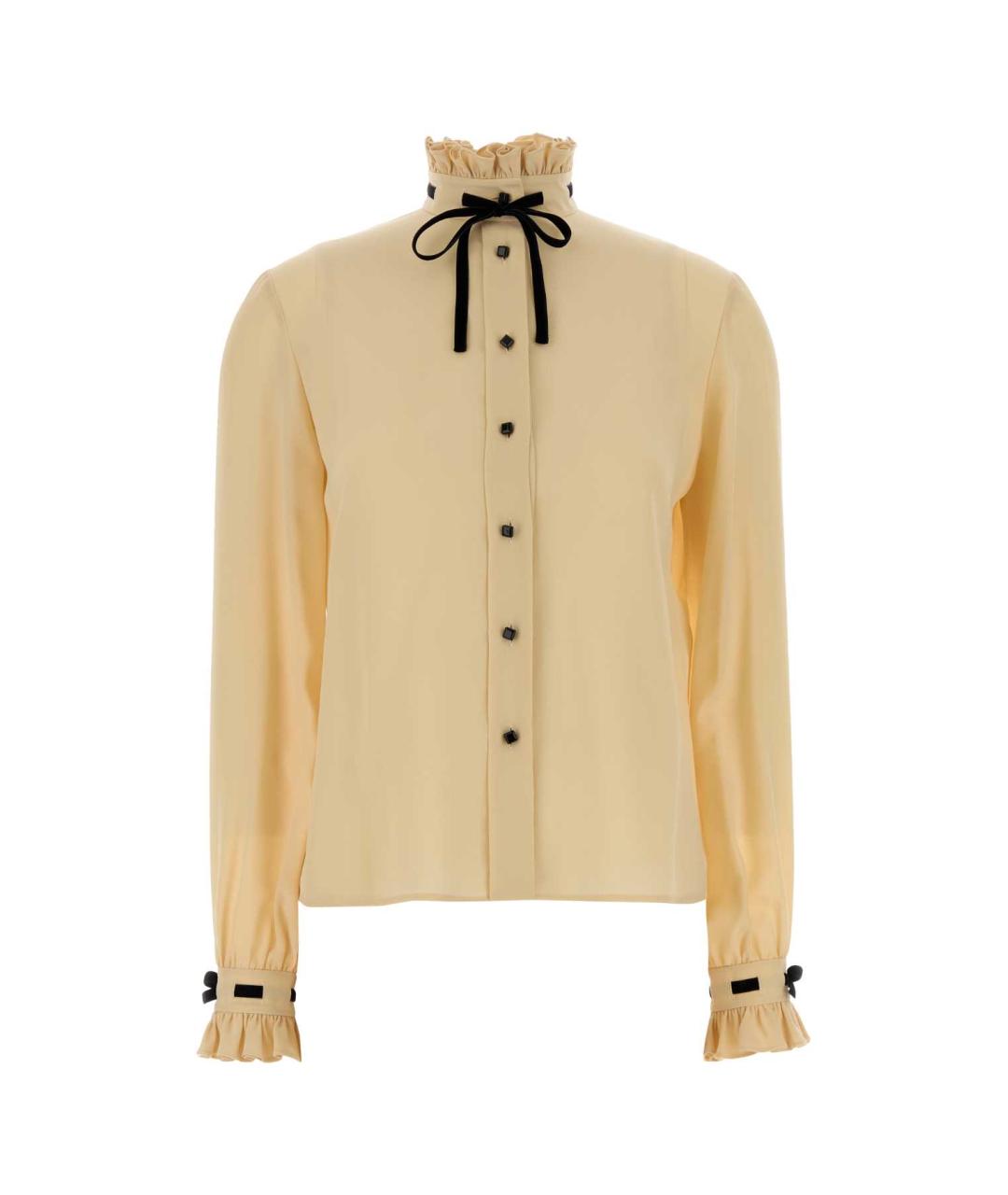 VALENTINO Желтая шелковая рубашка, фото 1
