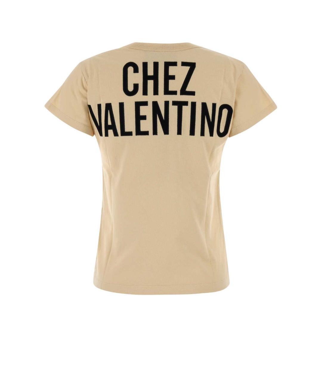 VALENTINO Желтая хлопковая футболка, фото 2
