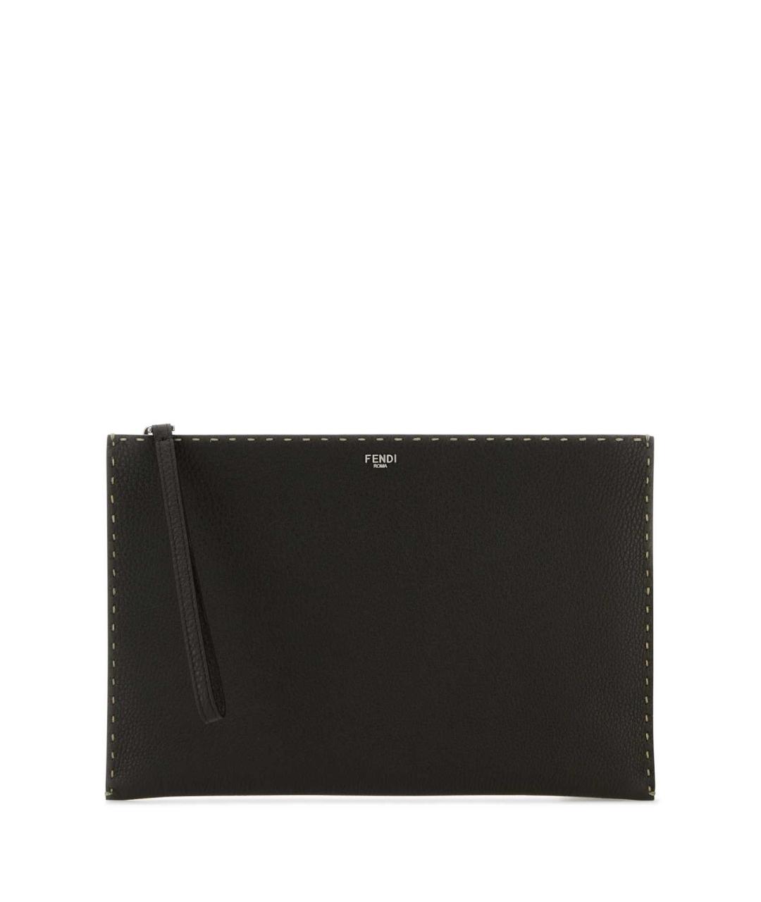 FENDI Коричневая кожаная барсетка, фото 1