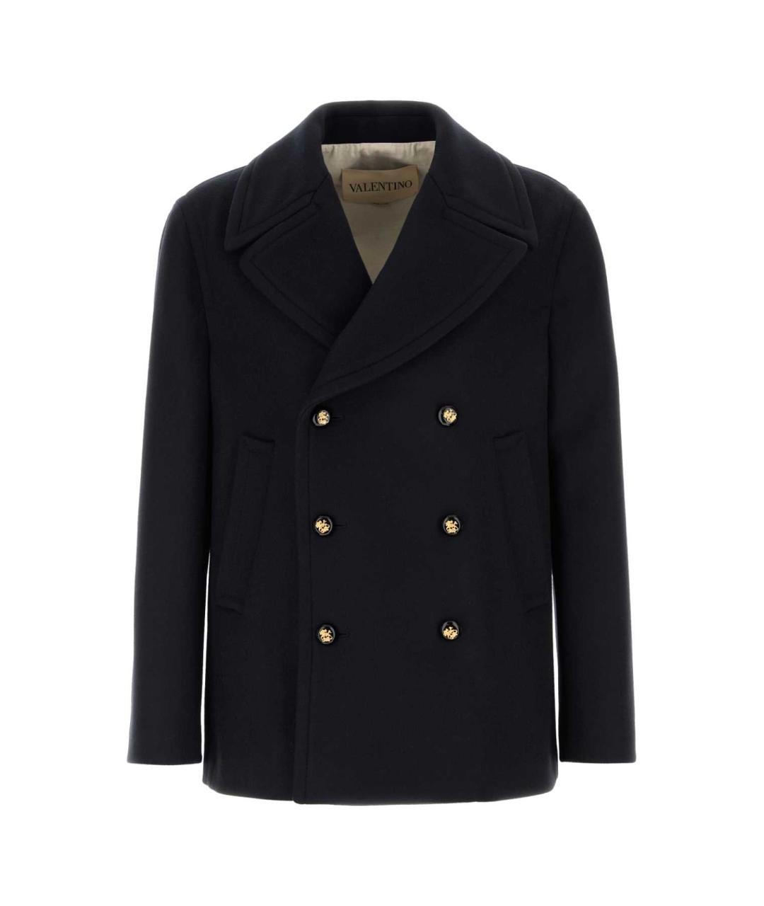 VALENTINO Синее шерстяное пальто, фото 1