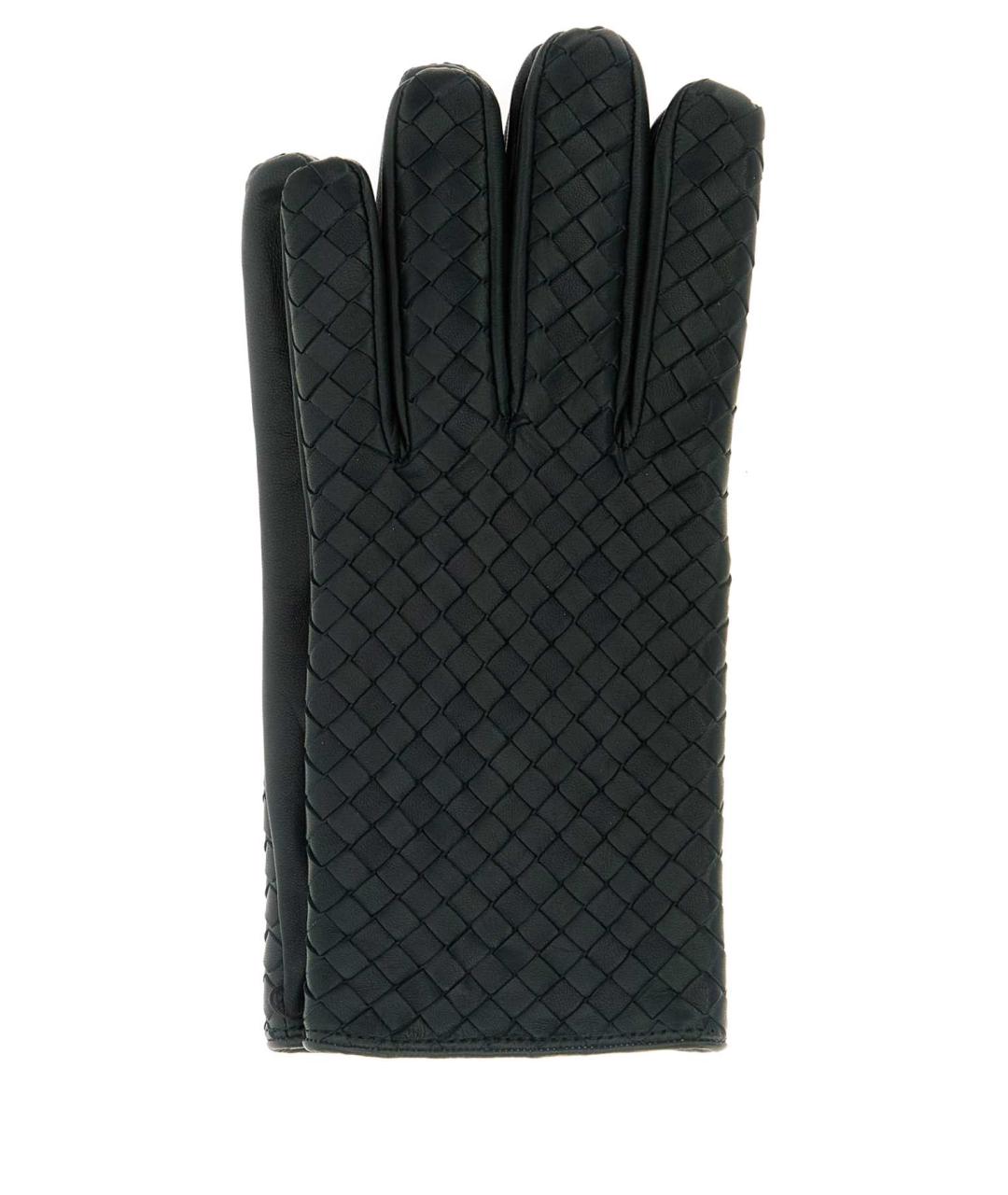 BOTTEGA VENETA Зеленые кожаные перчатки, фото 1