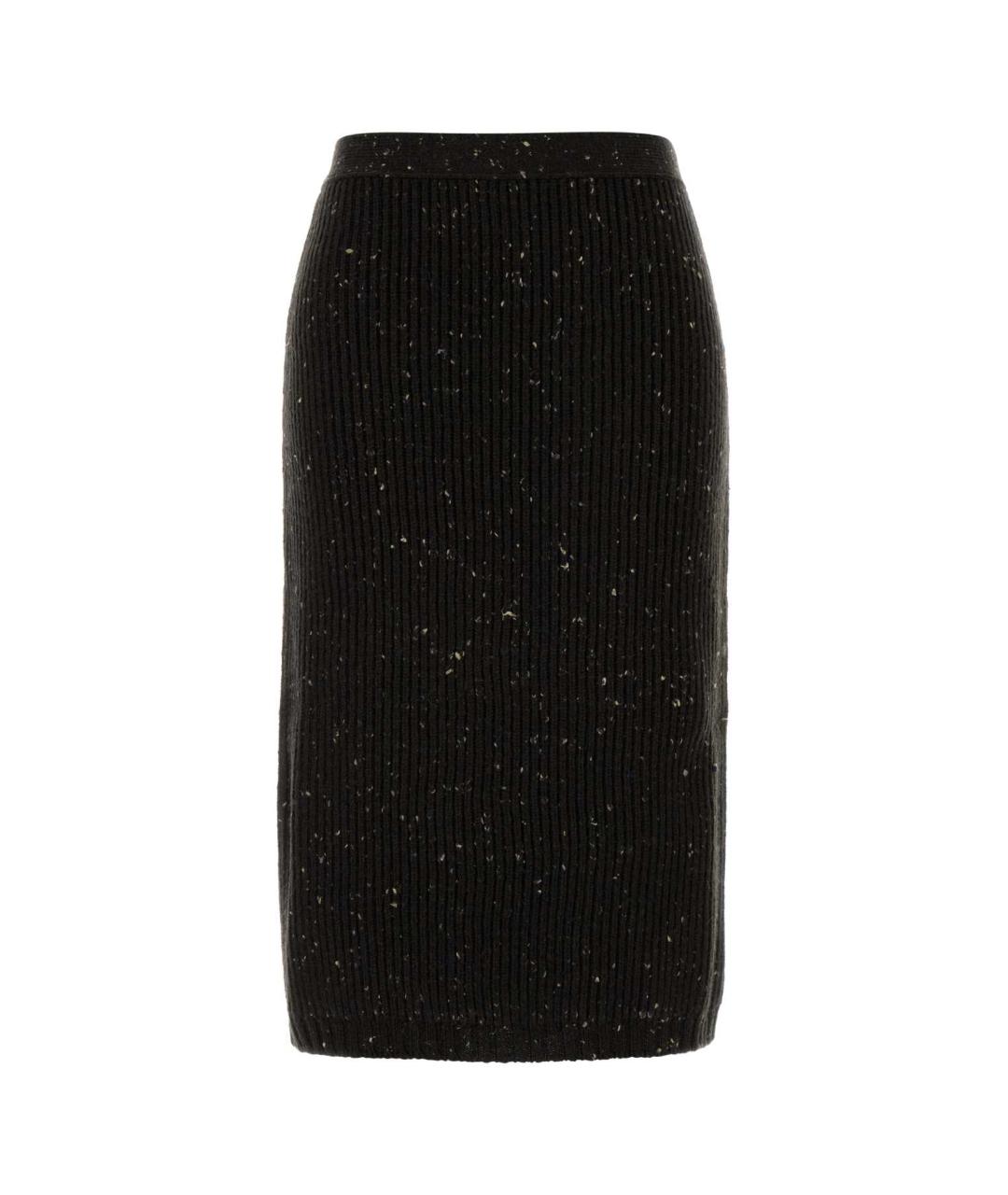 BOTTEGA VENETA Коричневая шерстяная юбка миди, фото 1