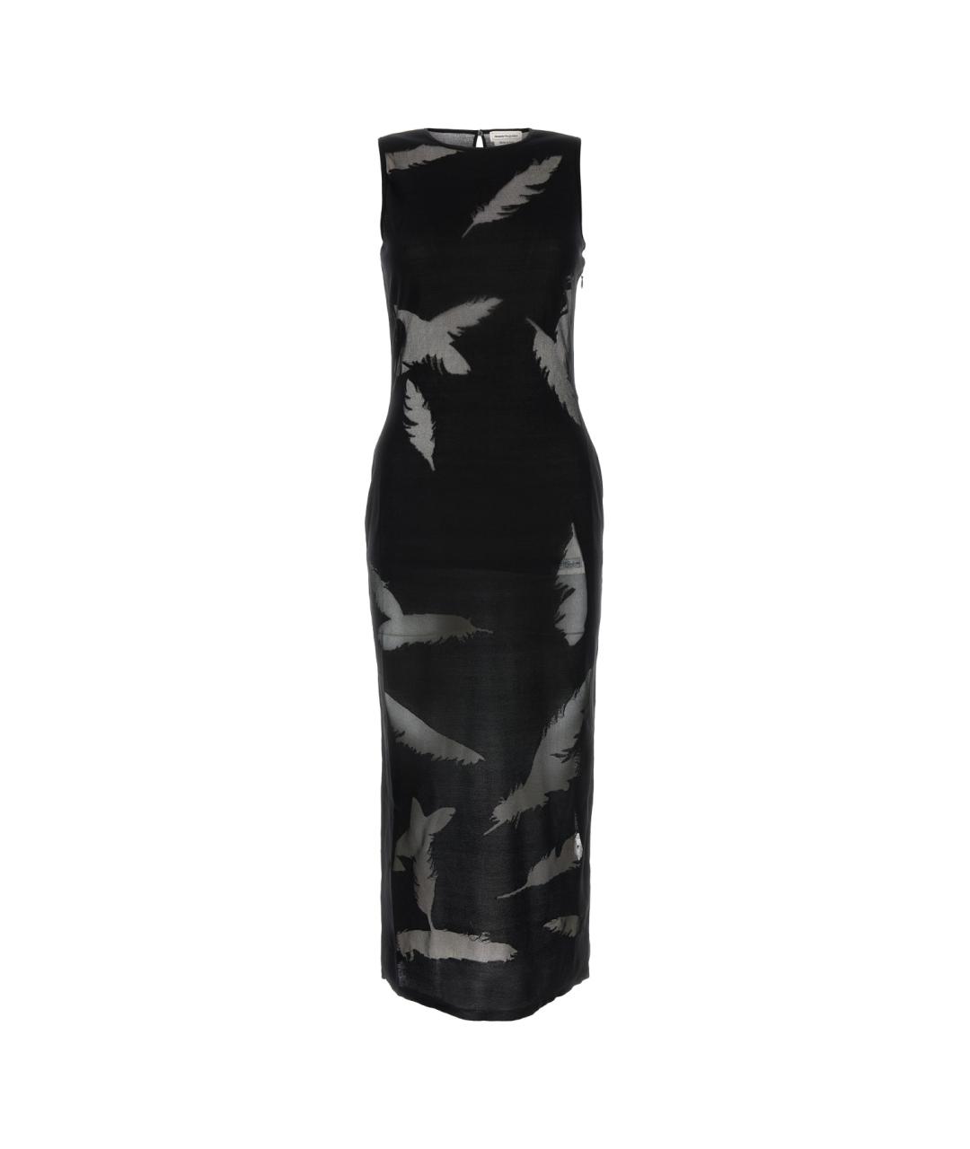 ALEXANDER MCQUEEN Черное хлопковое коктейльное платье, фото 1