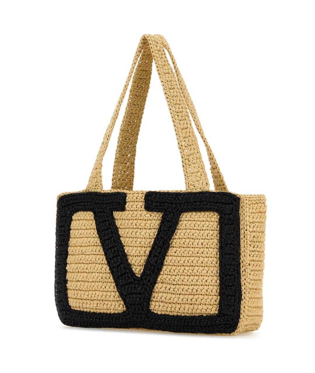 VALENTINO Бежевая пелетеная сумка тоут, фото 2