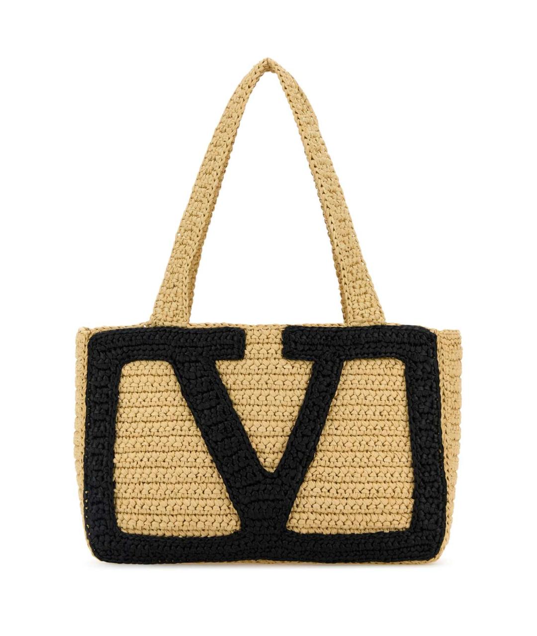 VALENTINO Бежевая пелетеная сумка тоут, фото 1