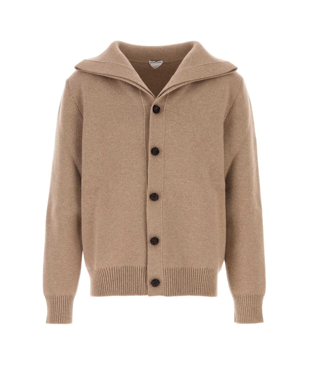 BOTTEGA VENETA Бежевый шерстяной кардиган, фото 1