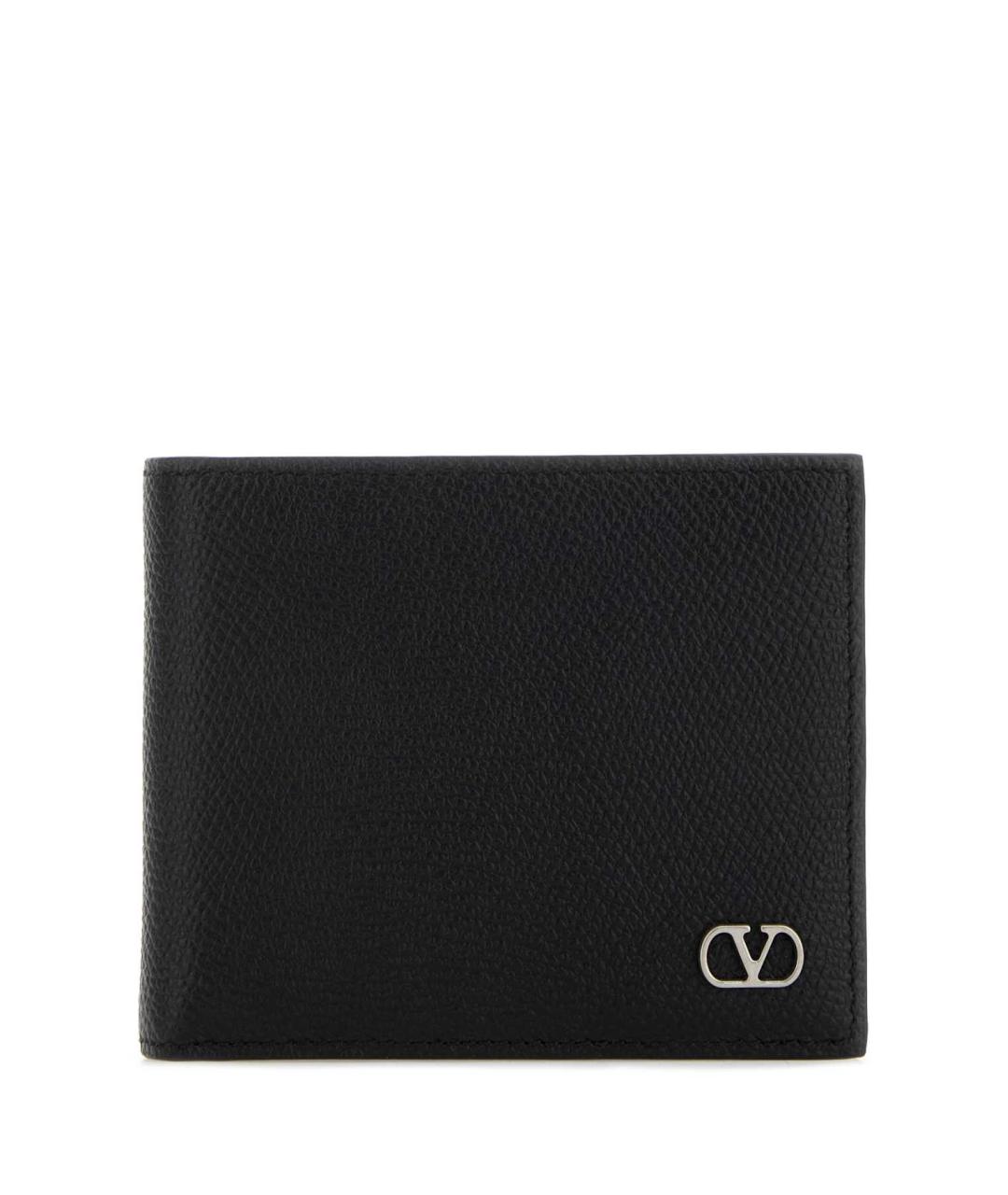 VALENTINO Черный кожаный кошелек, фото 1