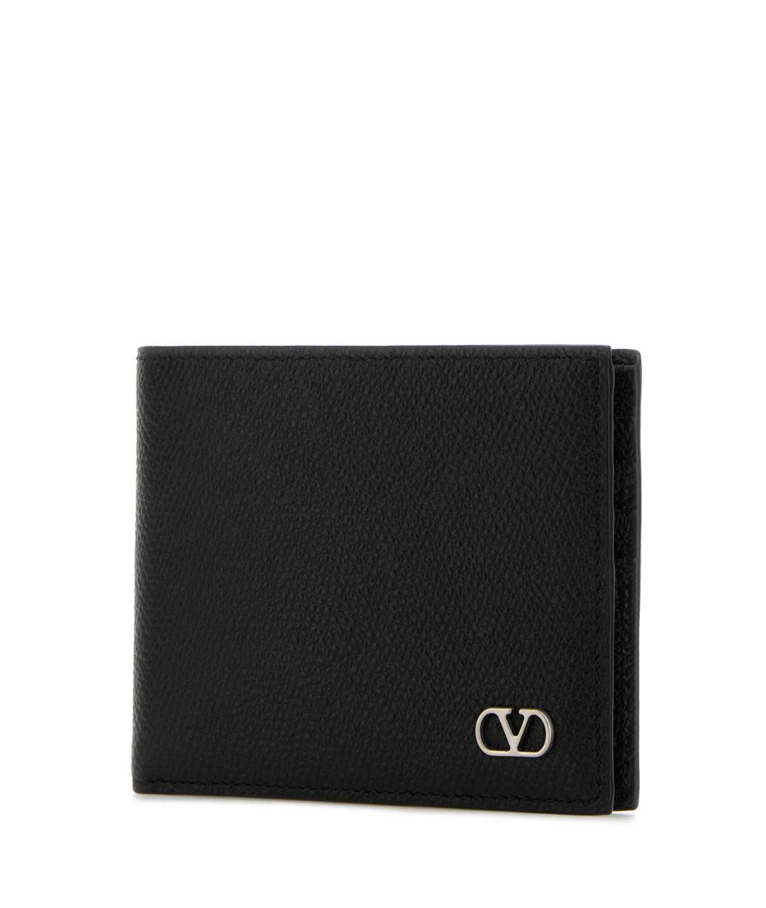 VALENTINO Черный кожаный кошелек, фото 2
