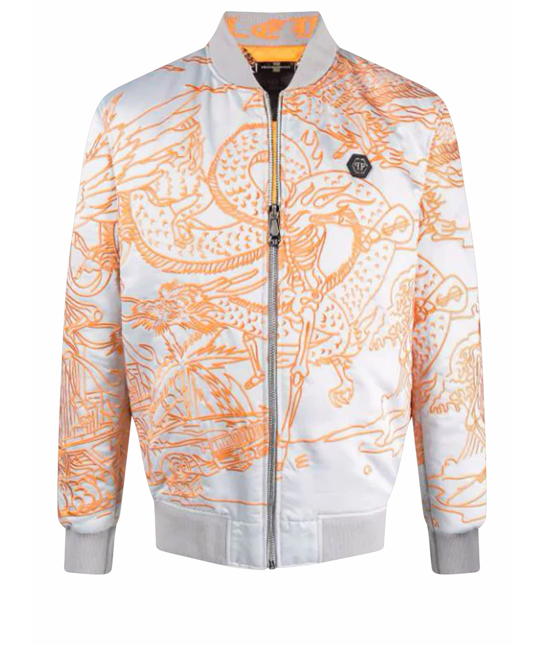 PHILIPP PLEIN Серая шелковая куртка, фото 1