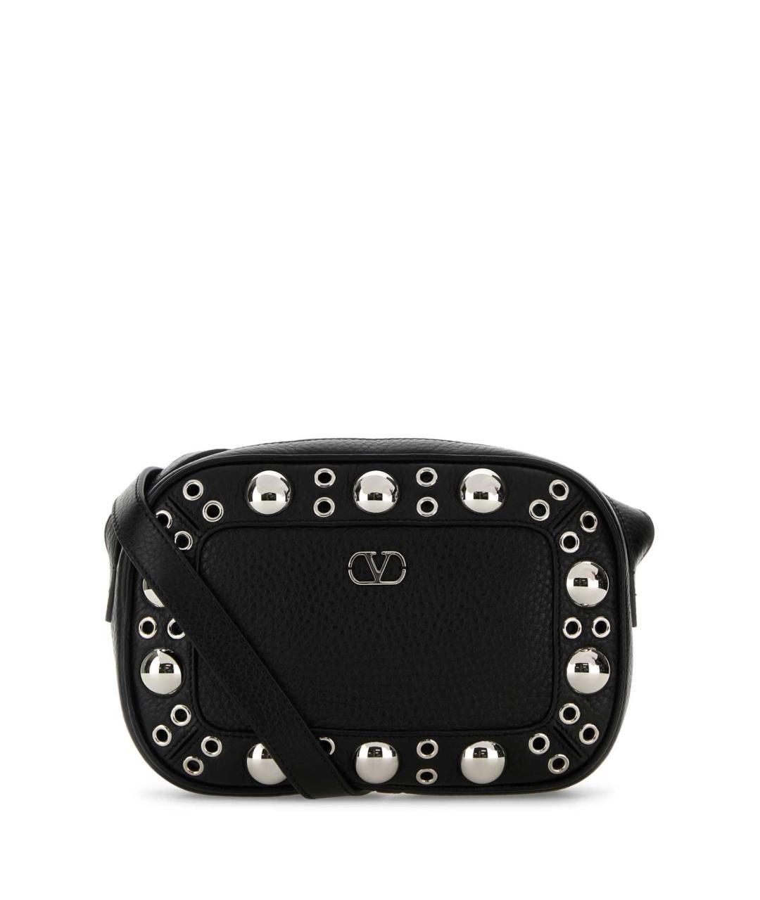 VALENTINO Черная кожаная сумка через плечо, фото 1