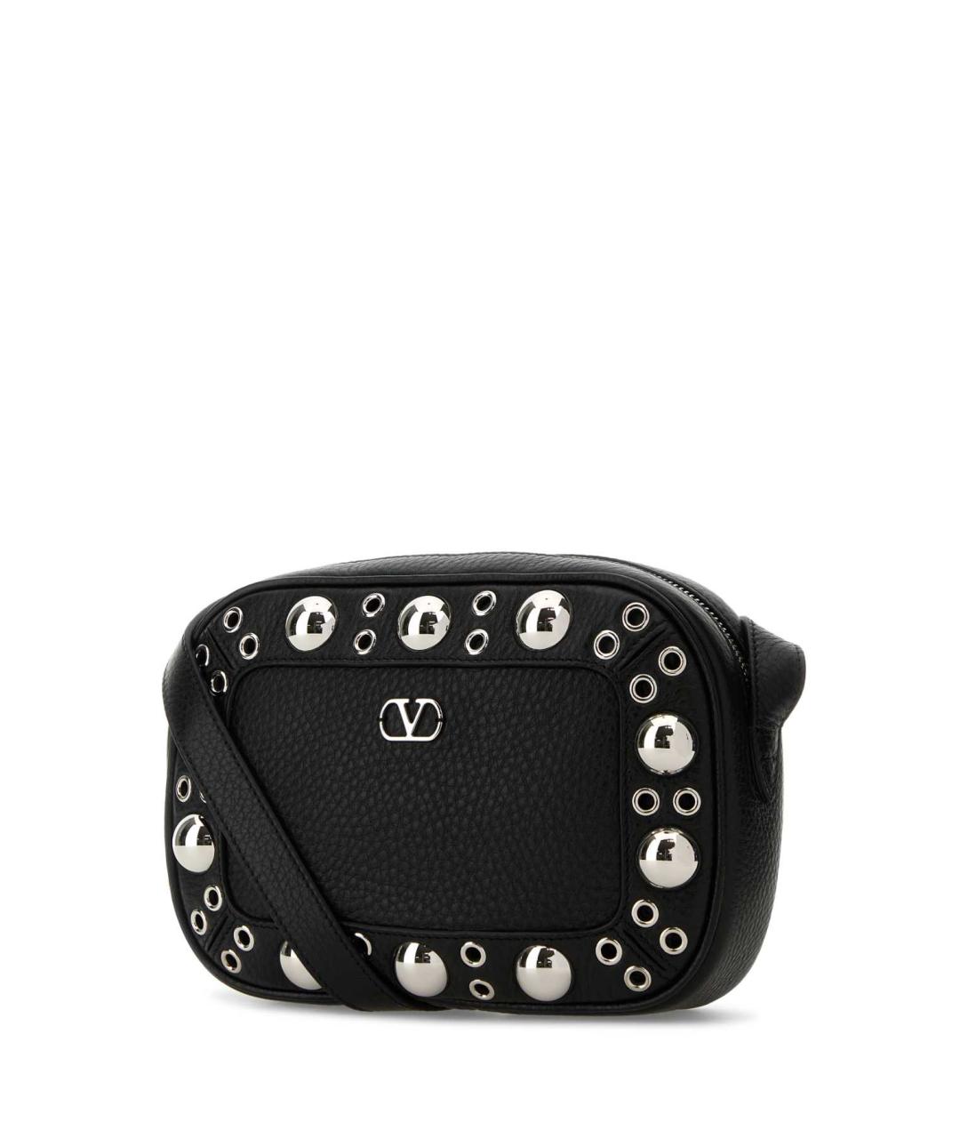 VALENTINO Черная кожаная сумка через плечо, фото 2