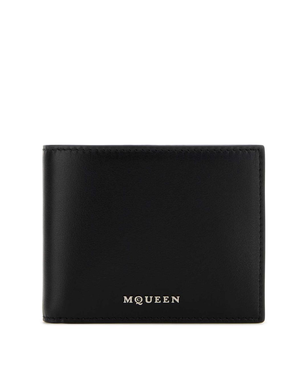 ALEXANDER MCQUEEN Черный кожаный кошелек, фото 1