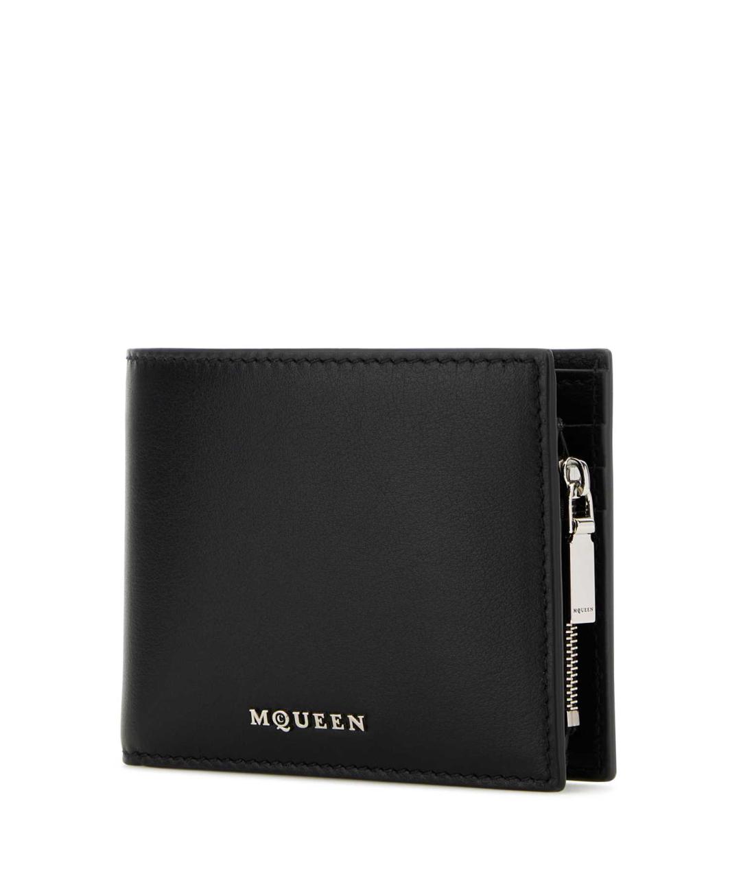 ALEXANDER MCQUEEN Черный кожаный кошелек, фото 2