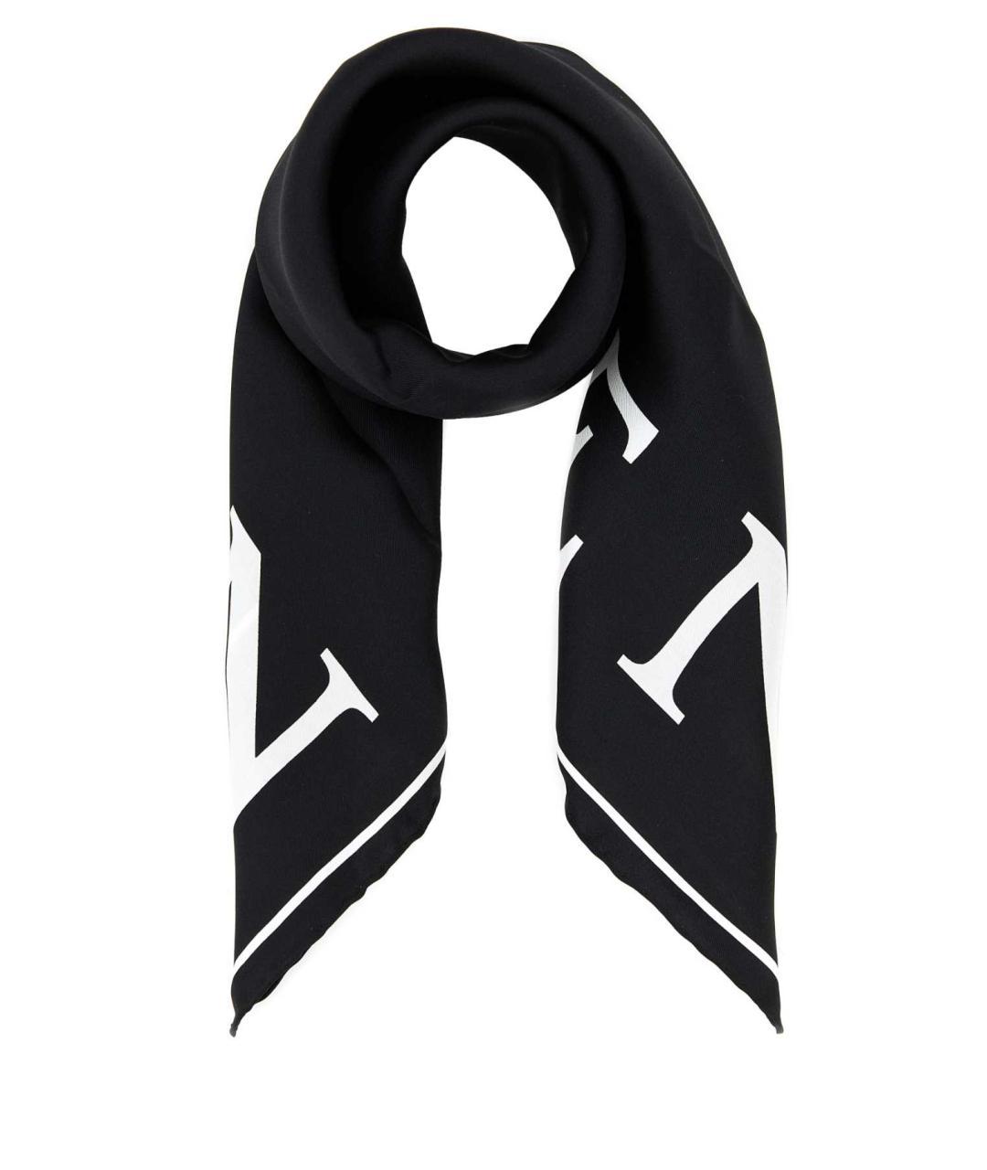ALEXANDER MCQUEEN Черный шелковый шарф, фото 3