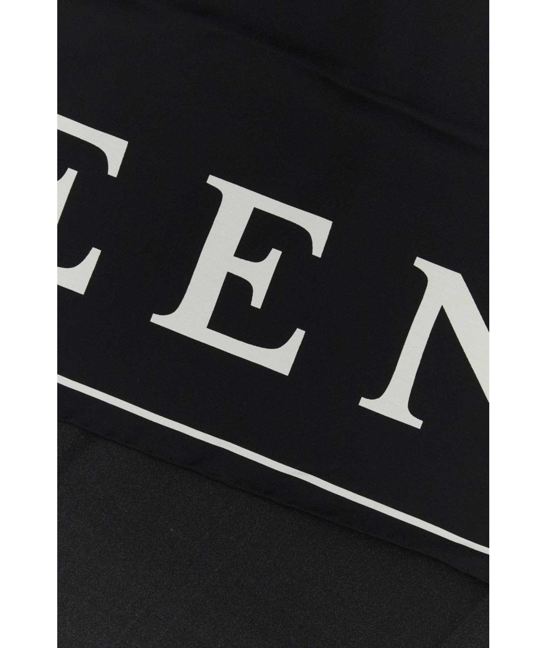 ALEXANDER MCQUEEN Черный шелковый шарф, фото 2