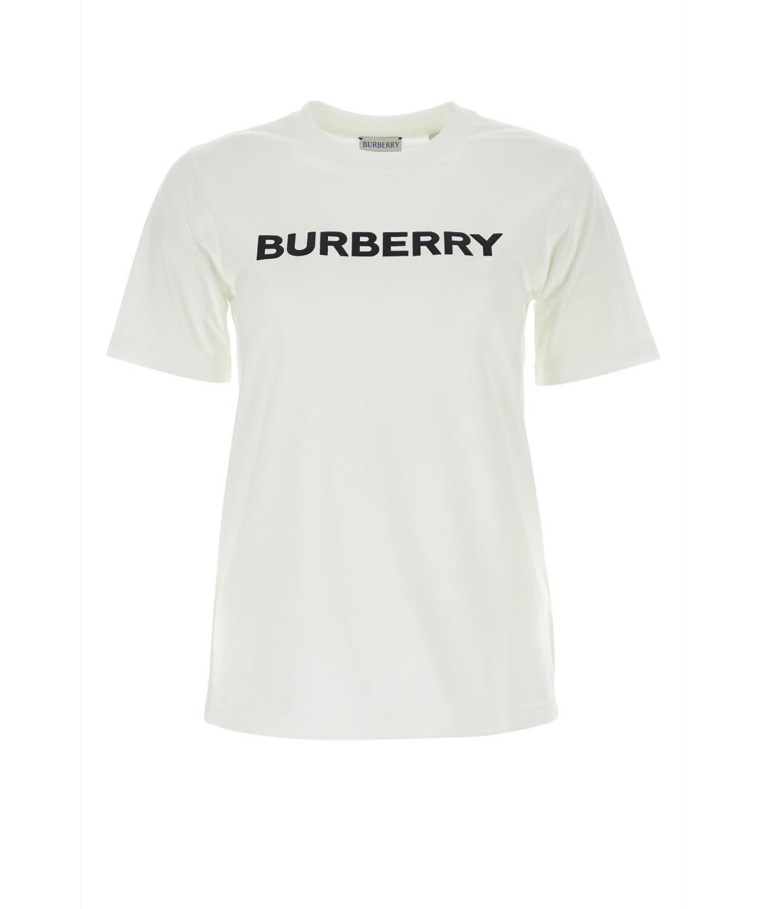 BURBERRY Белая хлопковая футболка, фото 1