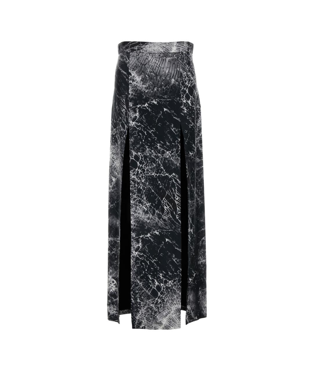 ALEXANDER MCQUEEN Черная шелковая юбка макси, фото 1
