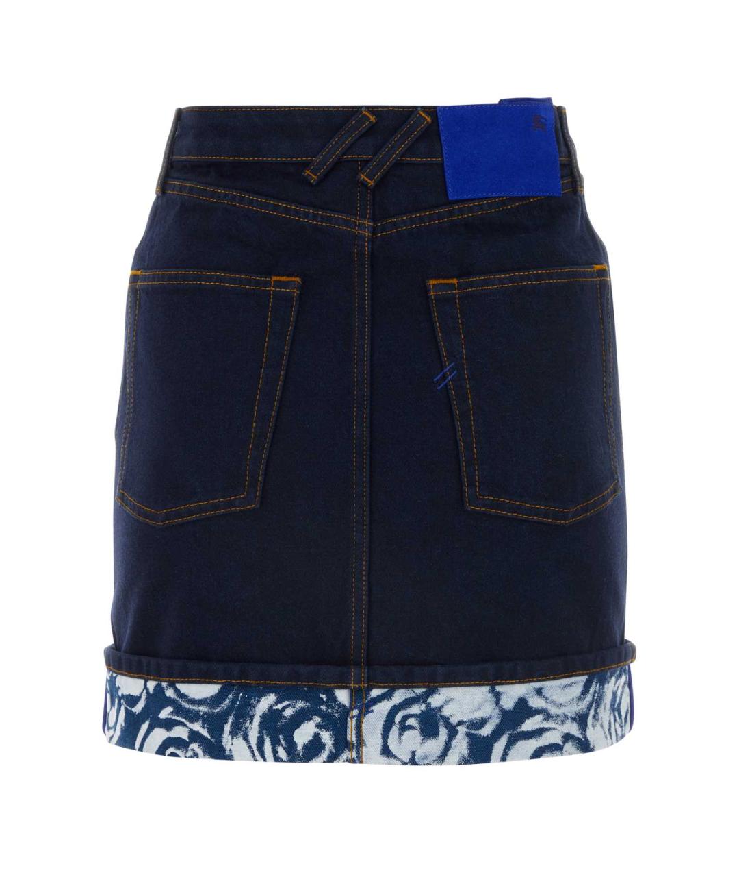 BURBERRY Синяя деним юбка мини, фото 2