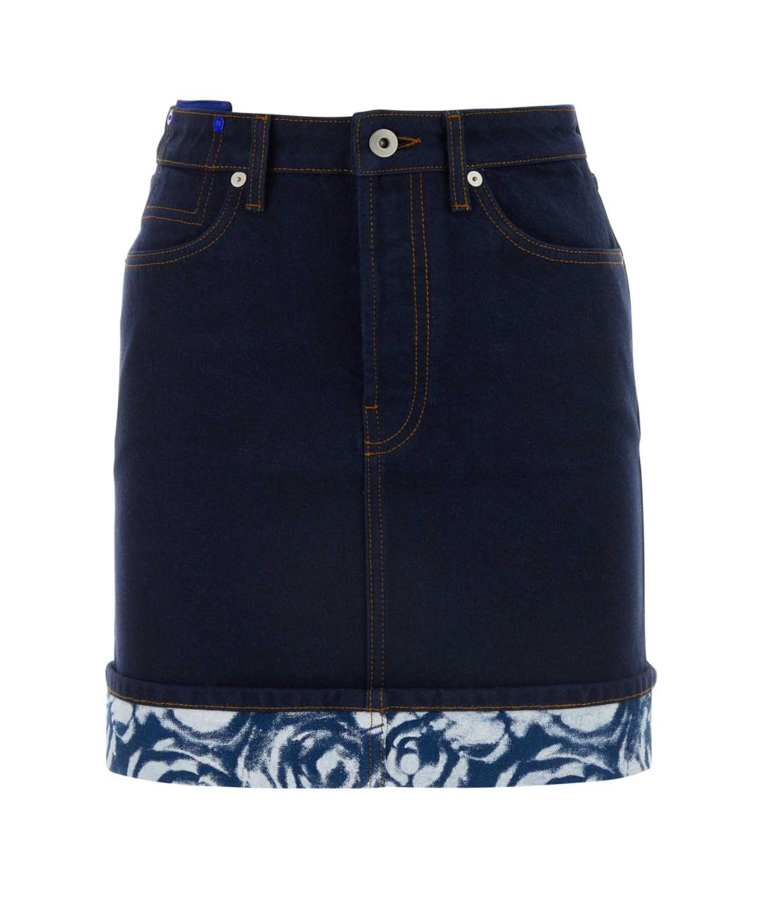 BURBERRY Синяя деним юбка мини, фото 1