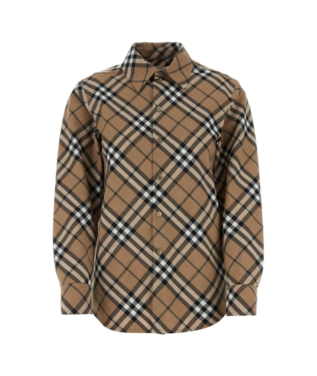 BURBERRY Коричневая полиэстеровая рубашка, фото 1