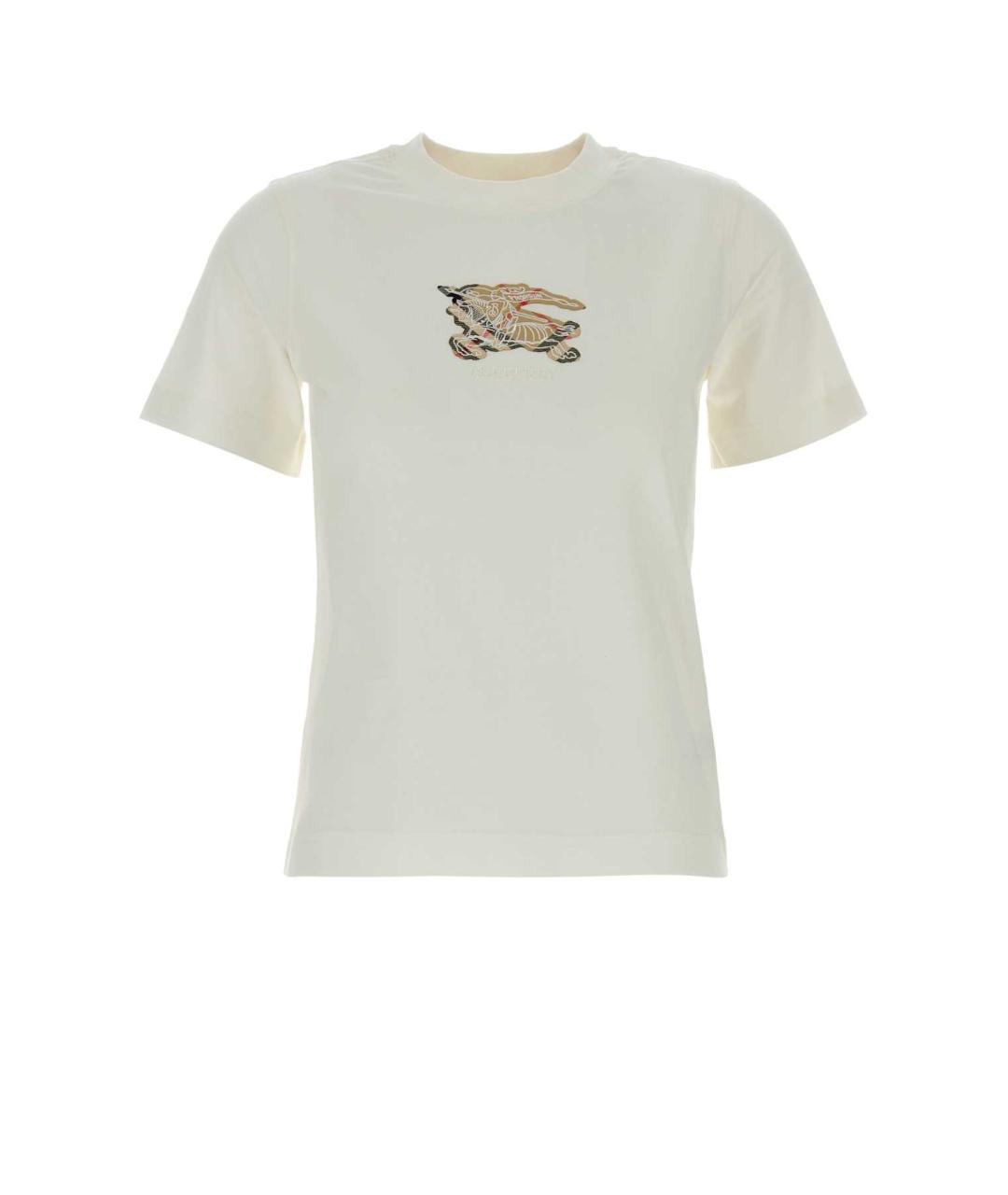 BURBERRY Белая хлопковая футболка, фото 1