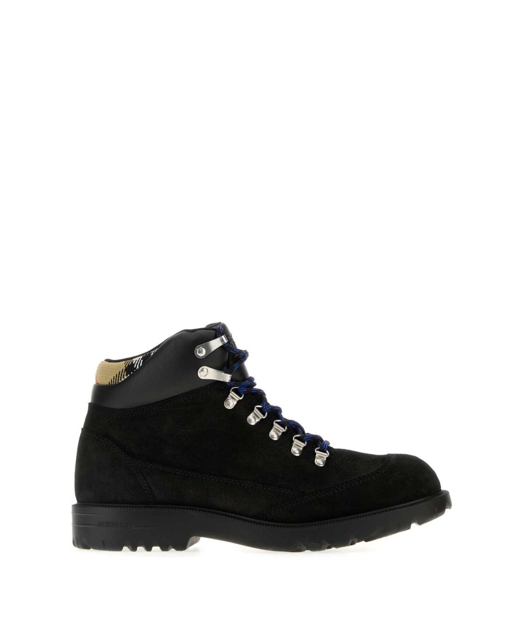 BURBERRY Черные замшевые высокие ботинки, фото 1