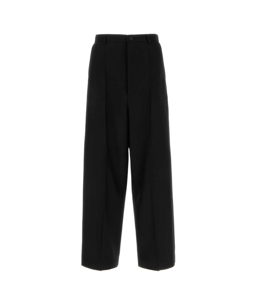 BALENCIAGA Черные шерстяные повседневные брюки, фото 1