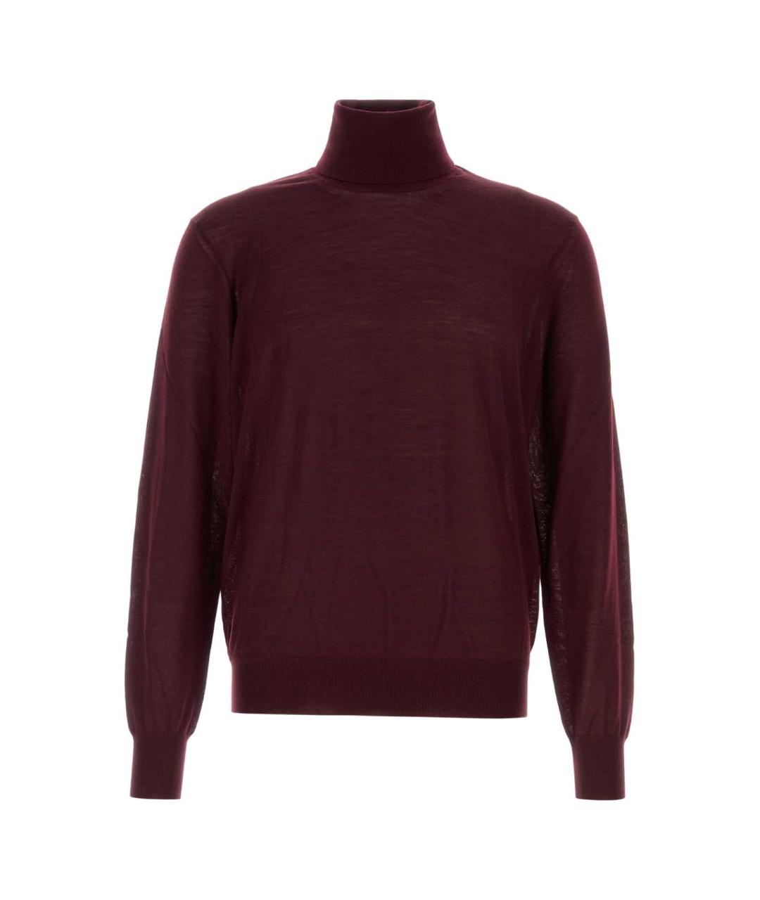 SAINT LAURENT Бордовый шерстяной джемпер / свитер, фото 1