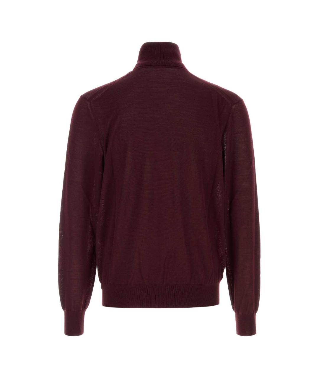 SAINT LAURENT Бордовый шерстяной джемпер / свитер, фото 2