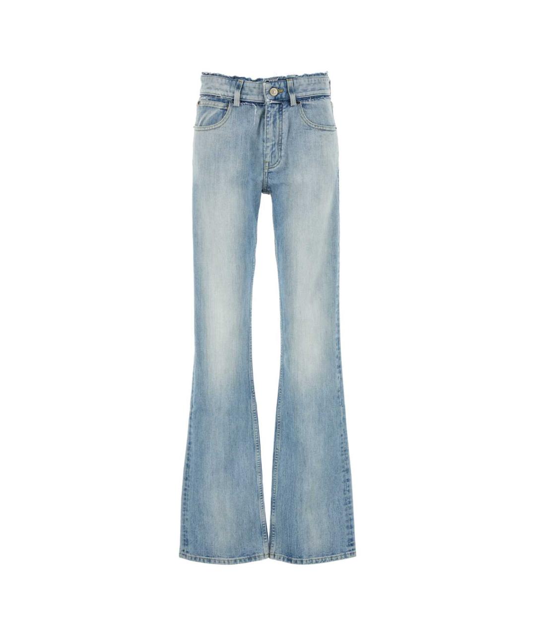 BALENCIAGA Голубые хлопковые прямые джинсы, фото 1
