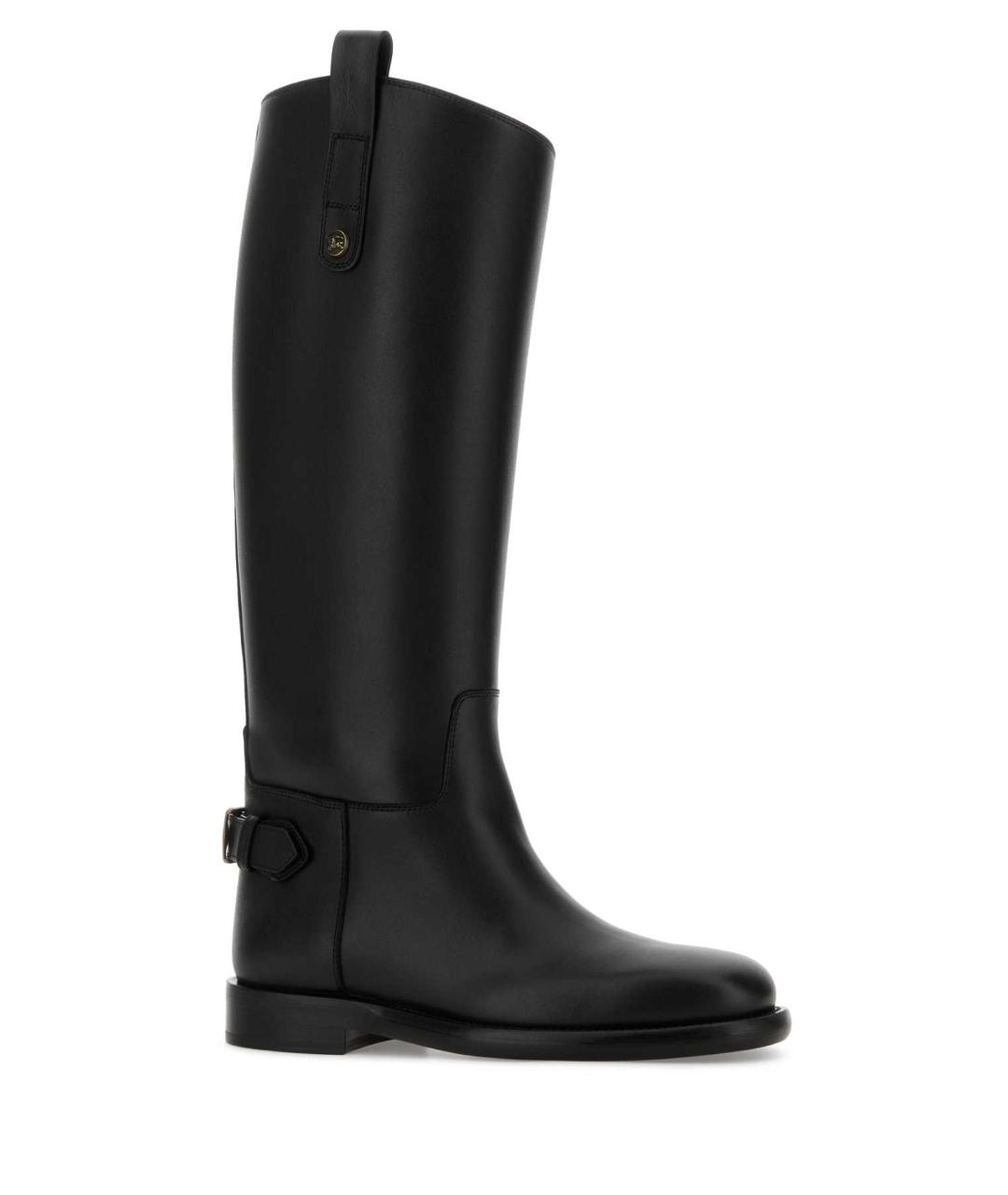 BURBERRY Черные кожаные сапоги, фото 2
