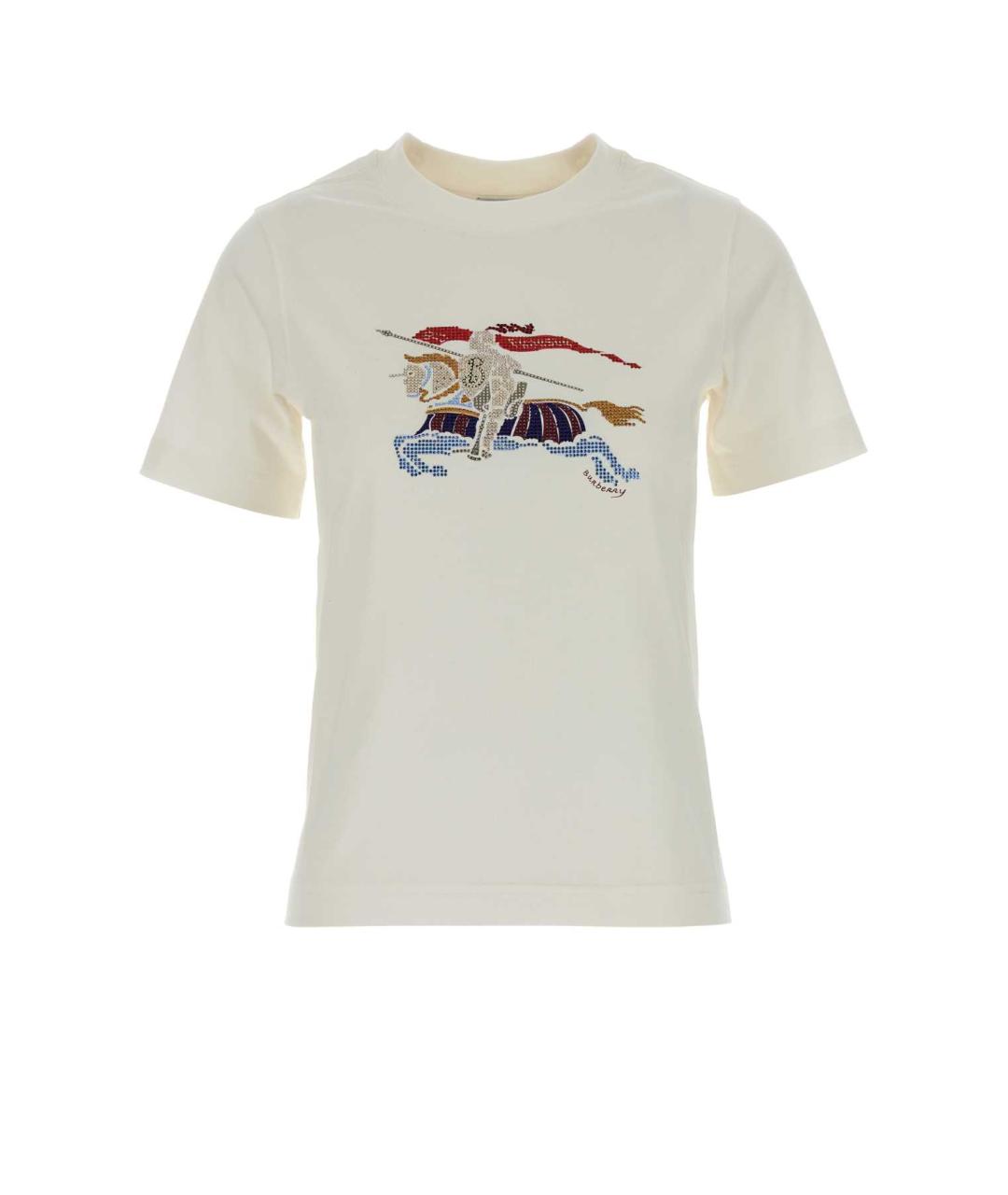 BURBERRY Белая хлопковая футболка, фото 1